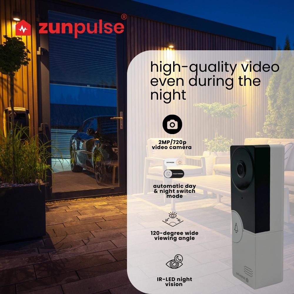 Zunpulse Video Door Phone with 7 inch TFT Colour Screen, Night Vision, 120° Viewing Angle (White) 2
