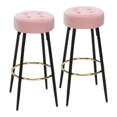 Livin Styles Harsh Pink Color Ceazar Counter Stool by Livinstyles : Colours available: LightPink, Black 4 2