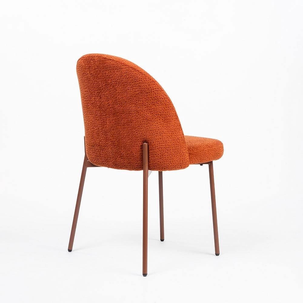 LivingShapes Boucle Alici Dining Chair with Metal by Living Shapes : Colours available: OrangeRed 6 8