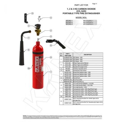 Kanex 2 Kg Co2 Fire Extinguisher - Stored Pressure by Kanex : Colours available: Red 1 1