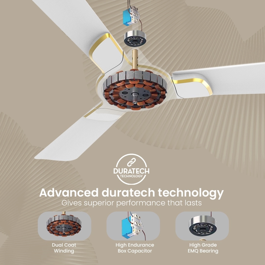 Crompton Premion Avancer Swirl | Ceiling Fan - Conch Cream by Crompton : Colours available: MintCream 1 3