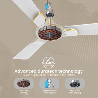 Crompton Premion Avancer Swirl | Ceiling Fan - Conch Cream by Crompton : Colours available: MintCream 1 3