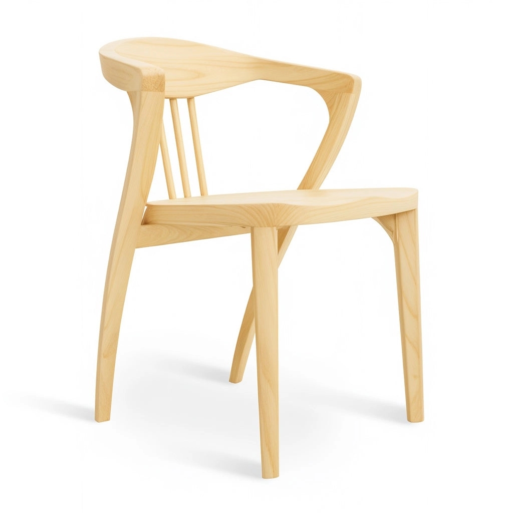 Alankaram Kratky - Ash/Oak/Beech Dining Chair, Wooden Seat by Alankaram : Colours available: LightKhaki