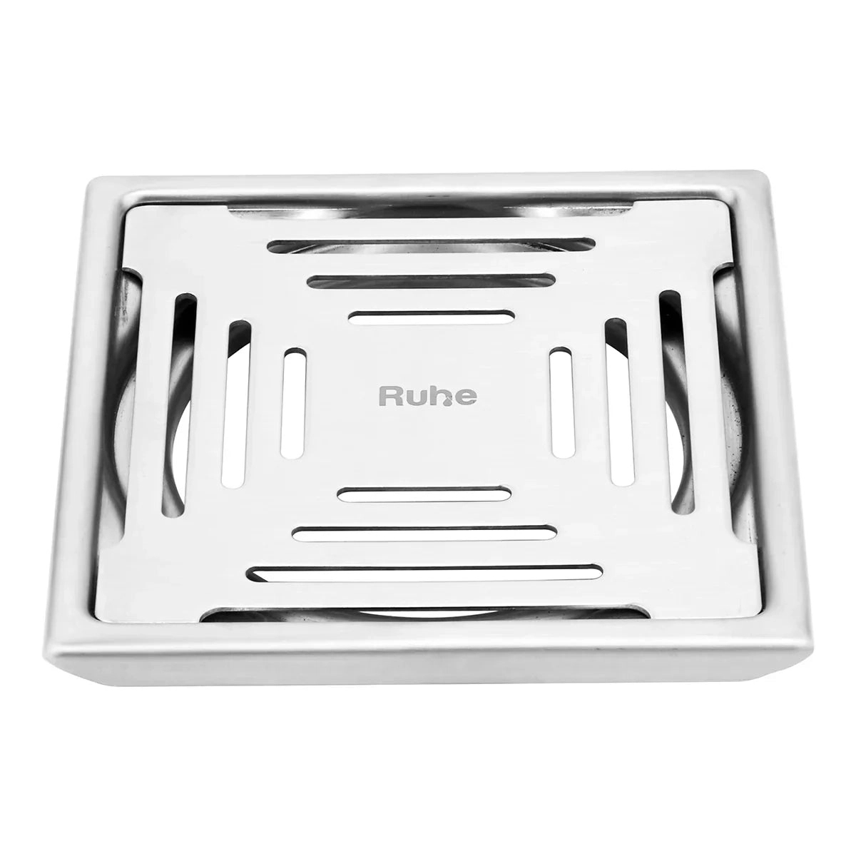 Ruhe Opal Square 304-Grade Floor Drain 6 x 6 Inches by Ruhe : Colours available: Silver