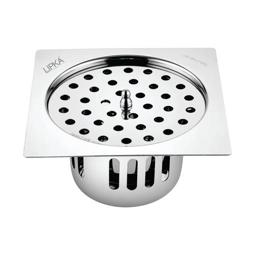 Lipka Square Flat Cut Floor Drain (6 x 6 Inches) with Lid and Cockroach Trap