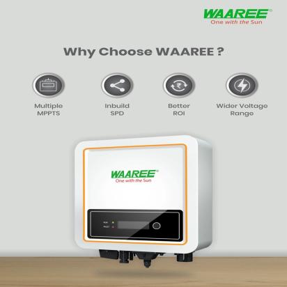 Waaree 3kW Single Phase Solar On Grid Inverter by Waaree : Colours available: White 5 3