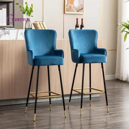 Livin Styles Rajesh Blue Color Nolen Bar Stool by Livinstyles : Colours available: CadetBlue