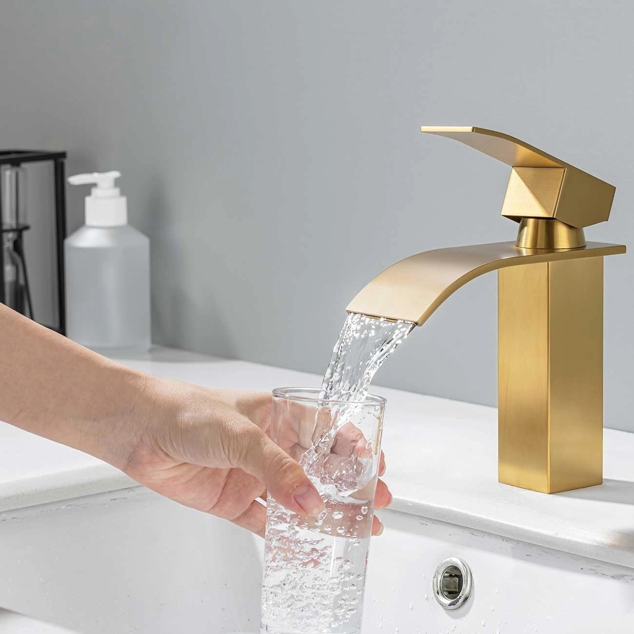 Aquieen Deck Mounted Basin Mixer Tap In Gold Finish | Heavy-Duty Brass Made | Hot & Cold Water Tap | Cascada Series by Aquieen : Colours available: Gold 5 2