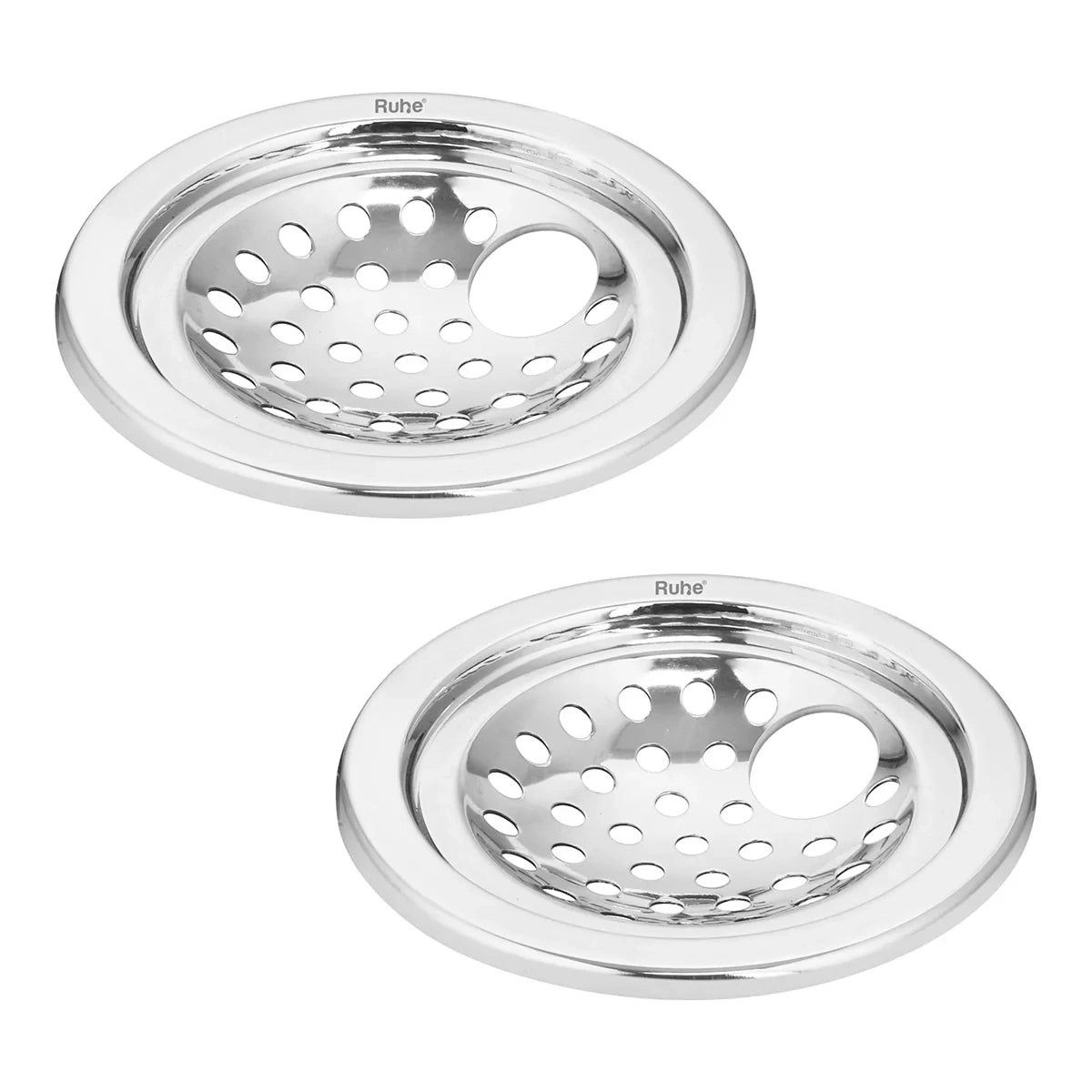 Ruhe Neon Round with Collar Floor Drain 5 Inches with Hole - Pack of 2 by Ruhe : Colours available: Silver