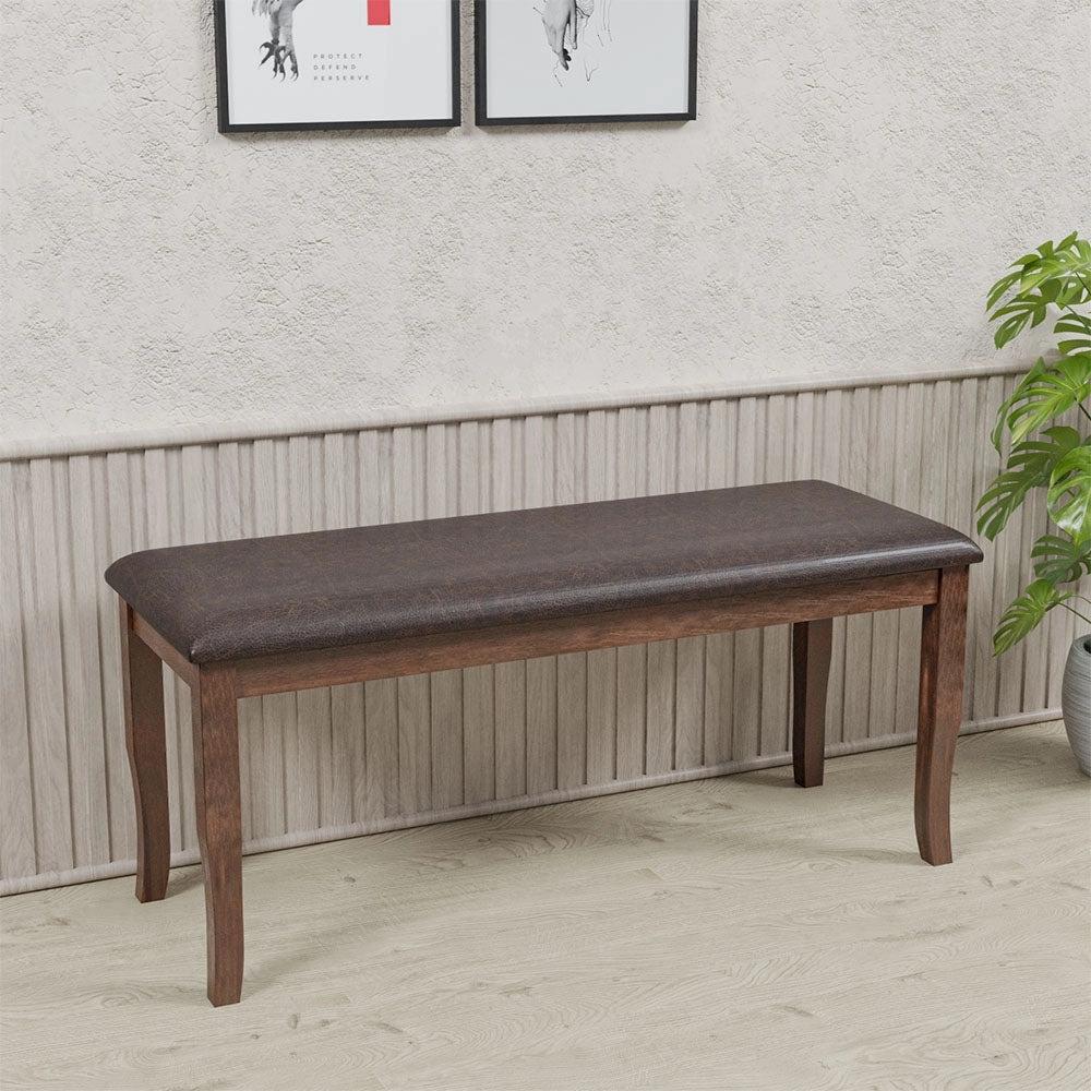 Nilkamal Camilla Multi Use Long Sitting Bench For Living Room | Dining Room (Dark Walnut)