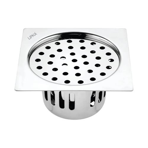 Lipka Square Flat Cut Floor Drain (5 x 5 Inches) with Cockroach Trap