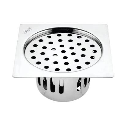 Lipka Square Flat Cut Floor Drain (5 x 5 Inches) with Cockroach Trap
