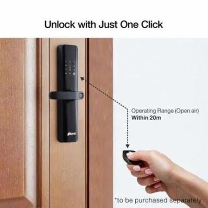 Ozone Smart Bluetooth External Lock for Wooden & Metal Doors - OFDL-IRIS-VDP-OL STD BLACK by Ozone : Colours available: Black 4 3