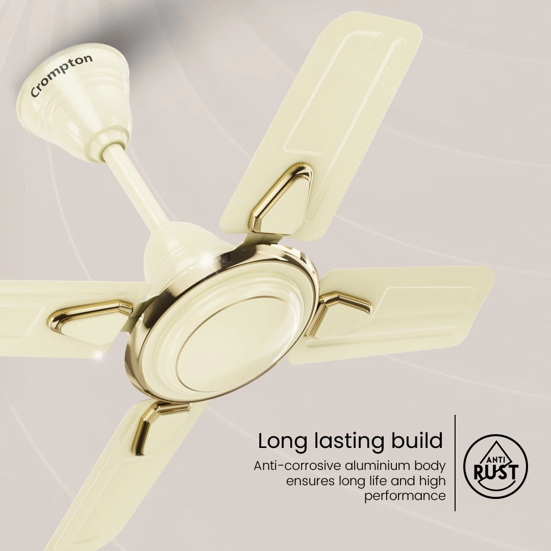 Crompton Surebreeze Super Briz Deco | Ceiling Fan - Briken Ivory by Crompton : Colours available: Ivory 6 2