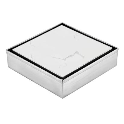 Aquieen 4x4 Inch Tile/Marble Insert Floor Grating / Drainer with Anti-Foul Cockroach Trap | SS304 Drainer in Chrome Finish | Drain Cover & Kitchen by Aquieen : Colours available: Chrome