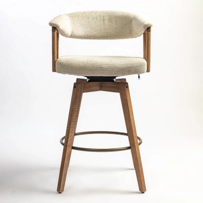 LivingShapes Abnor Wooden Swivel Bar Chair by Living Shapes : Colours available: Beige 1 1