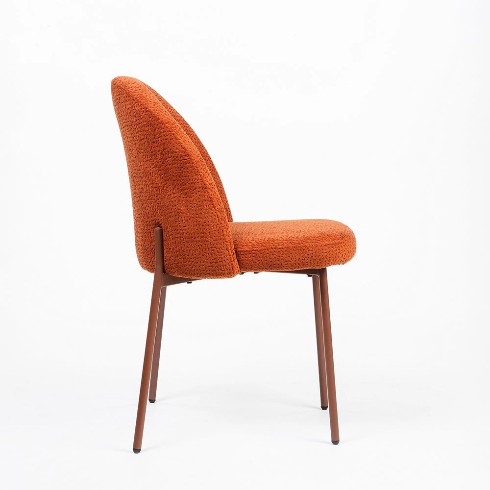 LivingShapes Boucle Alici Dining Chair with Metal by Living Shapes : Colours available: OrangeRed 2 3