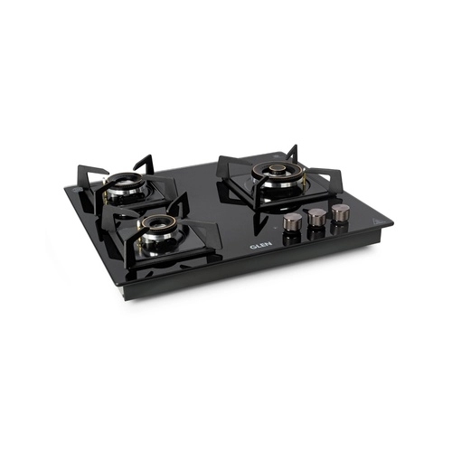 Glen 3 Burner DFVS Glass Hob with Triple Ring Forged Brass Burners Auto Ignition (BH1063DFHTTR)