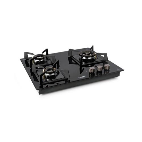 Glen 3 Burner DFVS Glass Hob with Triple Ring Forged Brass Burners Auto Ignition (BH1063DFHTTR)