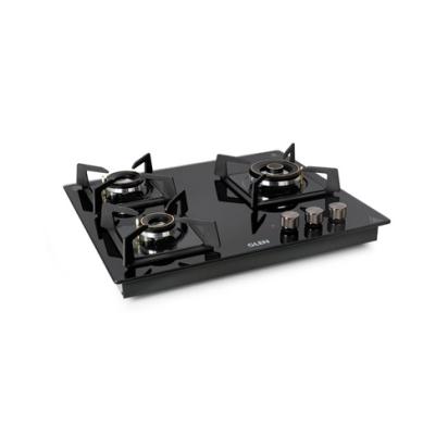 Glen 3 Burner DFVS Glass Hob with Triple Ring Forged Brass Burners Auto Ignition (BH1063DFHTTR)