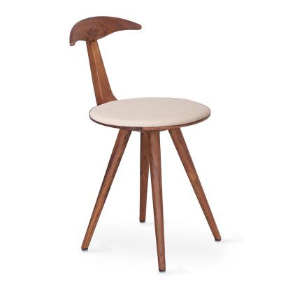 Alankaram Pratinu - Teak Dining Chair, Upholstered Seat by Alankaram : Colours available: Brown, Tan