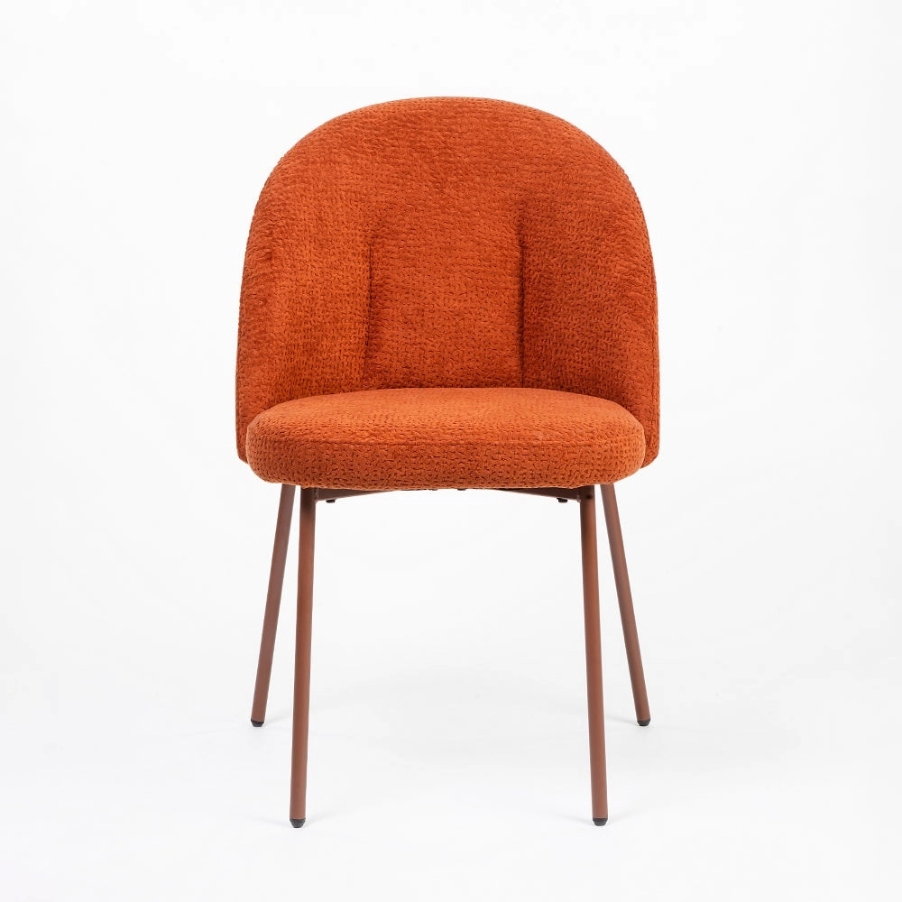 LivingShapes Boucle Alici Dining Chair with Metal by Living Shapes : Colours available: OrangeRed 4 5