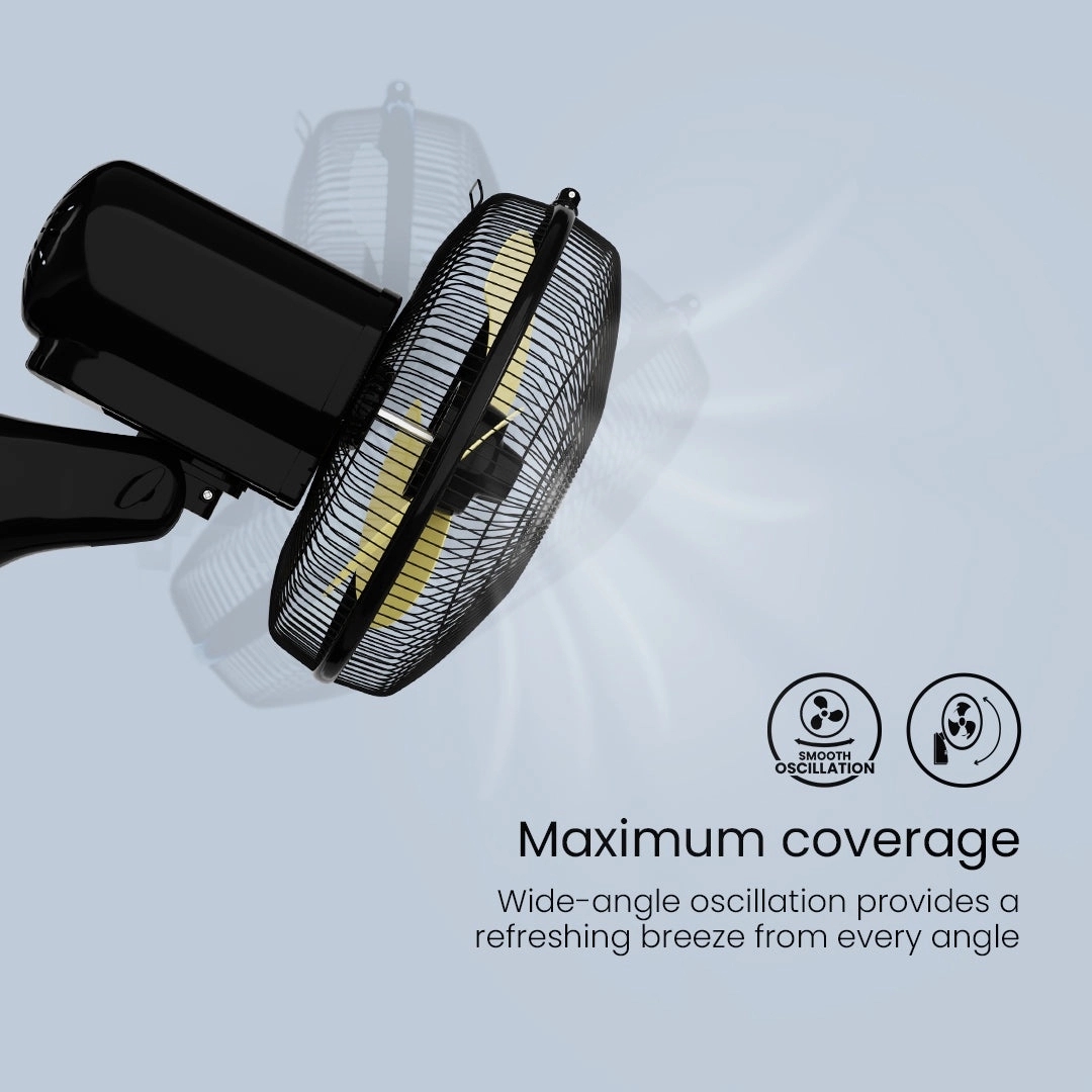 Crompton Highspeed Torpedo Wall Mounted Fan - 12 Inch by Crompton : Colours available: Black 2 3