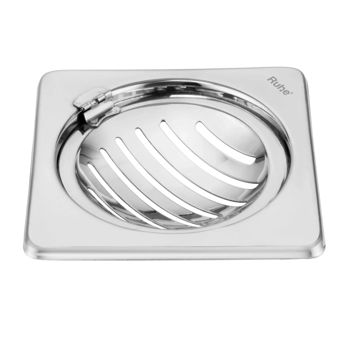 Ruhe Vertical Neon Square Floor Drain 5 x 5 Inches With Hinge by Ruhe : Colours available: Silver