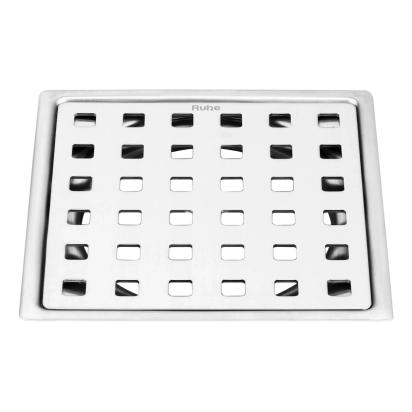 Ruhe Naptune Square Flat Cut Floor Drain 5 x 5 Inches by Ruhe