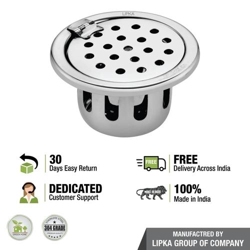 Lipka Round Floor Drain (4 inches) with Hinge & Cockroach Trap 3