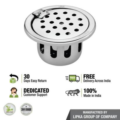 Lipka Round Floor Drain (4 inches) with Hinge & Cockroach Trap 3