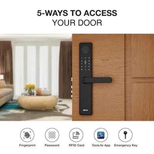 Ozone Smart Wi-Fi External Lock with Integrated HD Video Camera for Wooden & Metal Doors - OZ-FDL-02-LIFE-NXT-i BLACK 3
