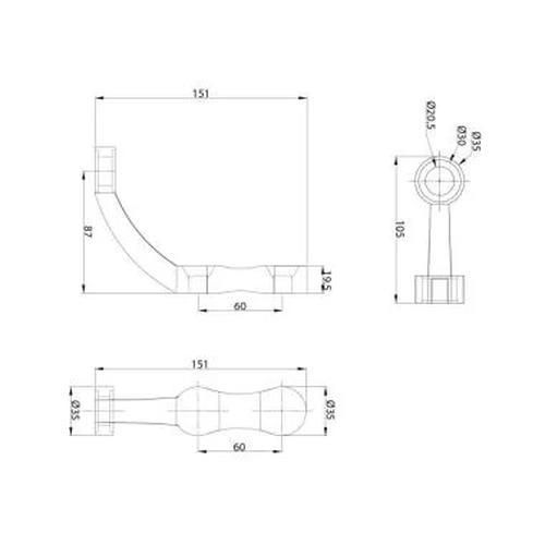 Ozone 1 Way Spider for Ceiling/Wall | Finish: Polished Stainless Steel - OSP-T-22D STD PSS 2