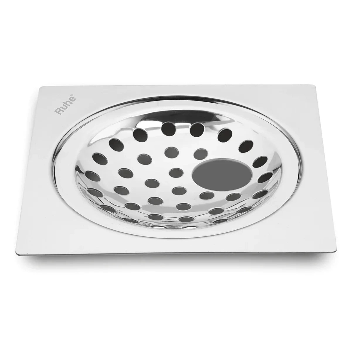 Ruhe Square Neon Floor Drain Square Flat Cut 5 x 5 Inches With Hole by Ruhe : Colours available: Silver