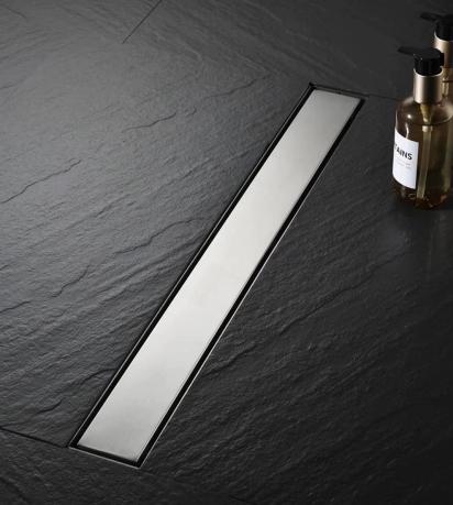 Aquieen 4x30 Inch Tile/Marble Insert Floor Grating / Drainer with Side Hole & Anti-Foul Cockroach Trap | SS304 Drainer with Matte Finish | Tile Drainer by Aquieen : Colours available: Chrome 2 5