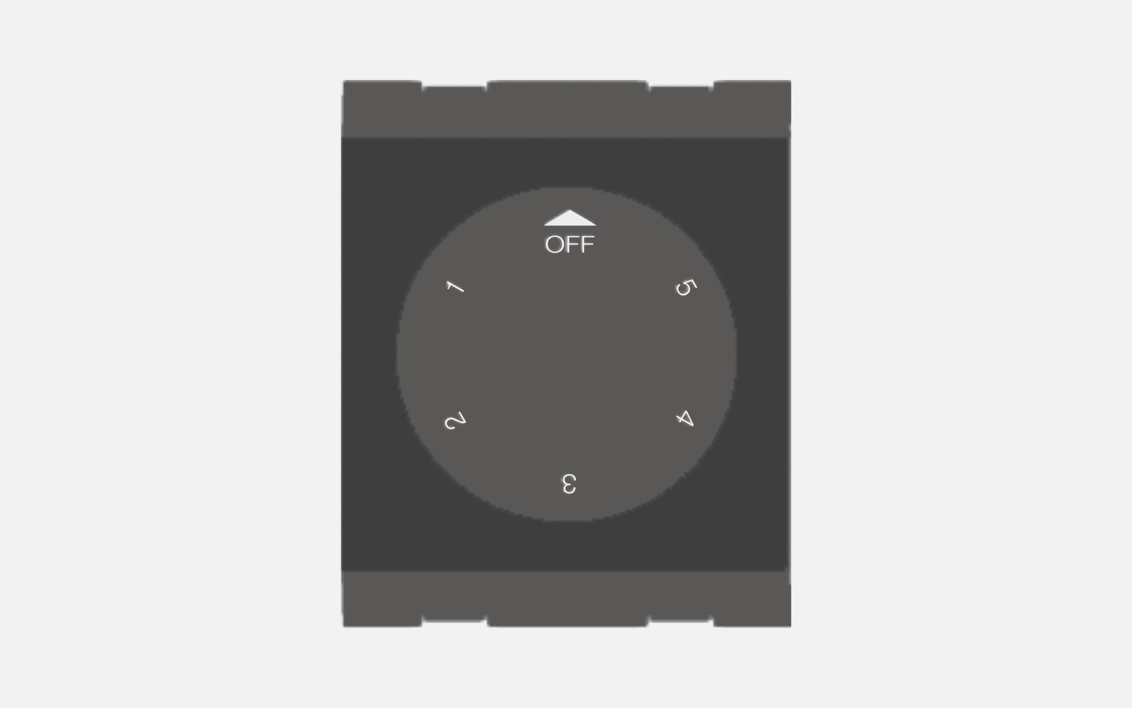 Norisys Charcoal Black Fan Regulator for 120W fan - Step Type with Round Knob - 2 Module