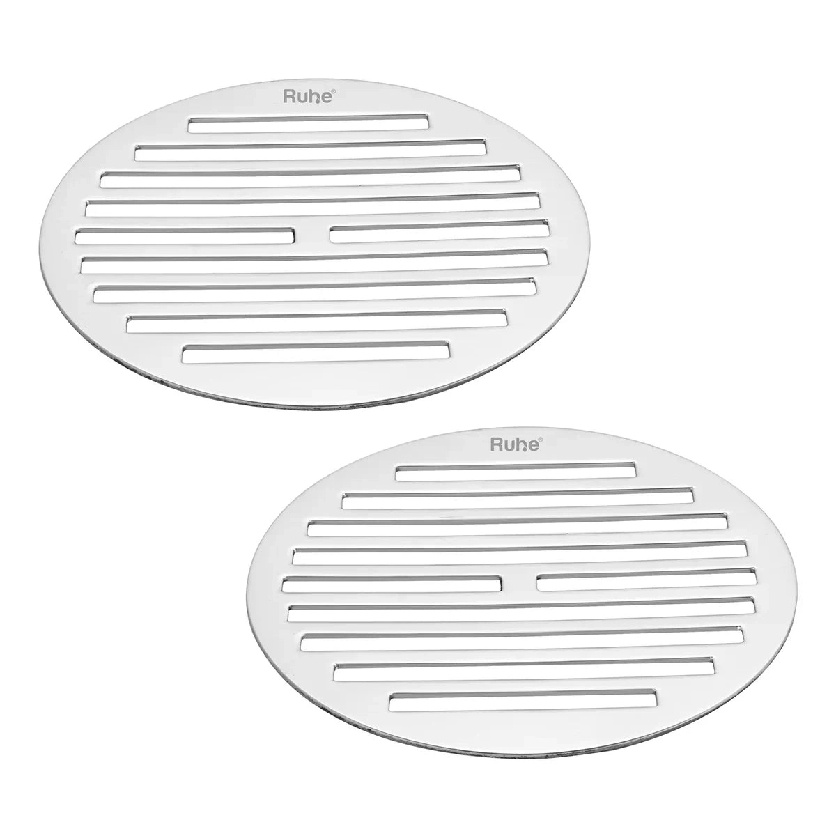 Ruhe Classic Round Jali Floor Drain 5 inches - Pack of 2 by Ruhe : Colours available: Silver