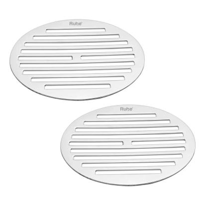Ruhe Classic Round Jali Floor Drain 5 inches - Pack of 2 by Ruhe : Colours available: Silver