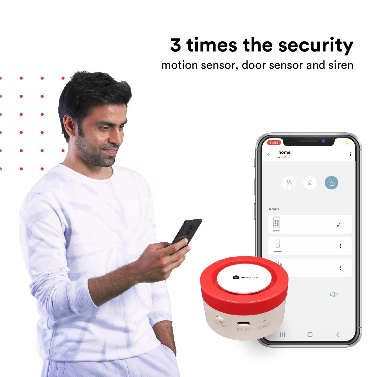 Zunpulse Smart Security by Zunpulse for Indoor, Outdoor : Colours available: White 4 4