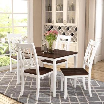 WoodenTwist Classy Teak Wood 4 Seater Dining Table Set for Dining Room 7