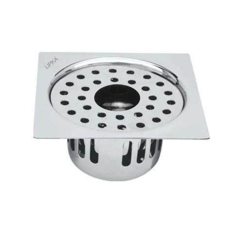 Lipka Square Flat Cut Floor Drain (6 x 6 Inches) with Hole and Cockroach Trap