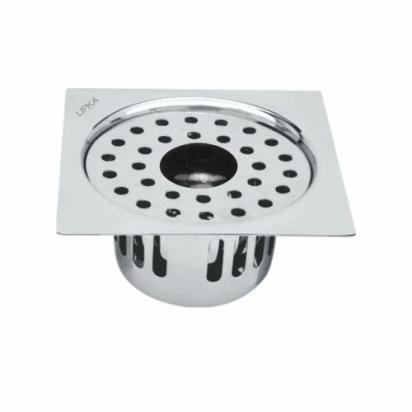 Lipka Square Flat Cut Floor Drain (6 x 6 Inches) with Hole and Cockroach Trap