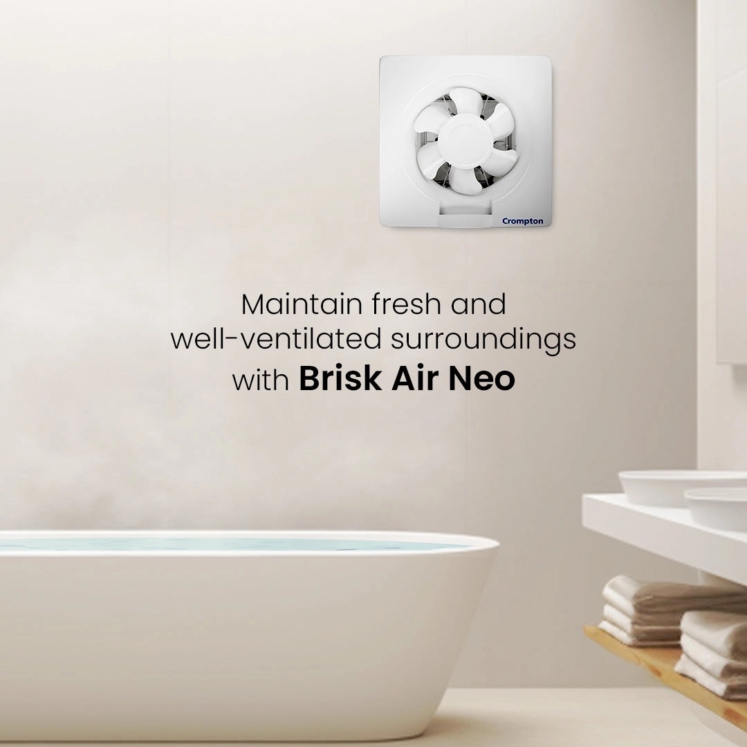 Crompton Briskair Neo Exhaust Fan - 280 CMH by Crompton : Colours available: White 2 1
