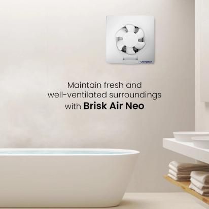 Crompton Briskair Neo Exhaust Fan - 280 CMH by Crompton : Colours available: White 2 1