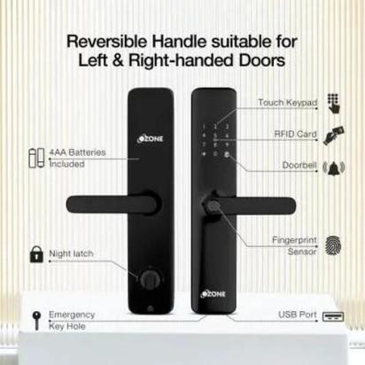 Ozone Smart Bluetooth External Lock and Video Door Phone Combo - OFDL-IRIS-VDP-OL-COMBO STD BLACK by Ozone : Colours available: Black 4 6
