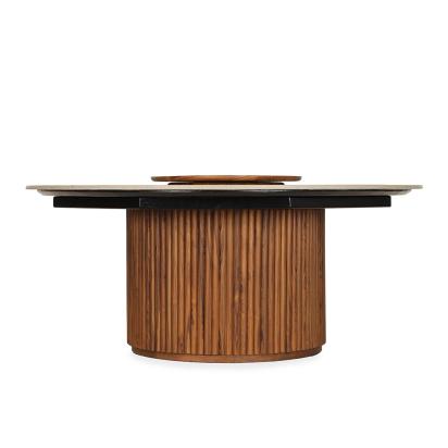 Alankaram Otutu Teakwood Dining Table with Quartz Top by Alankaram : Colours available: Tan