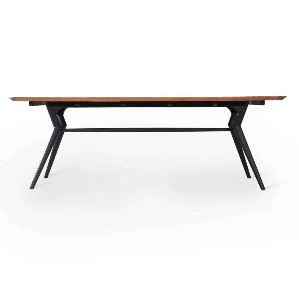 Alankaram Fusi - Six Seater Teak Dining Table, Brass Inlay on Top by Alankaram : Colours available: Brown 3 1
