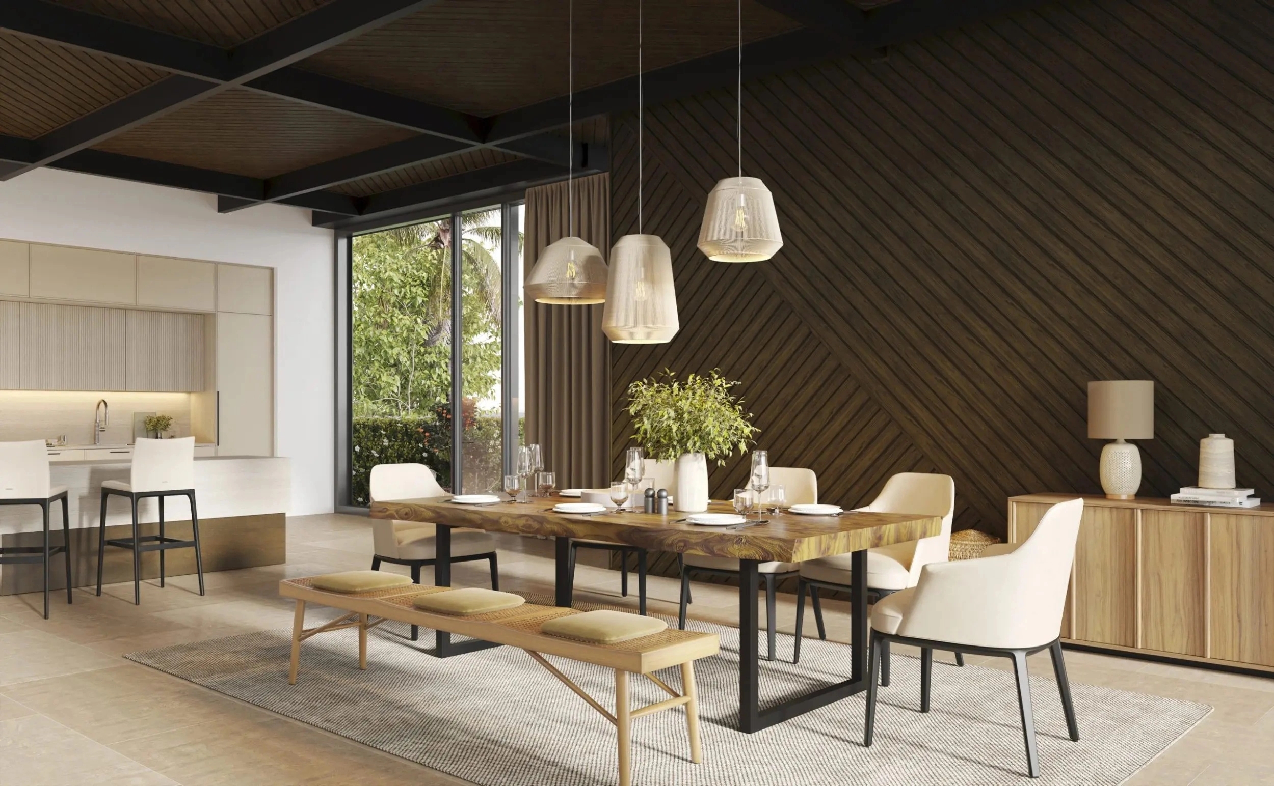 Vox Soffit - Dark Mahogany Panel by Vox : Colours available: WoodyBrown