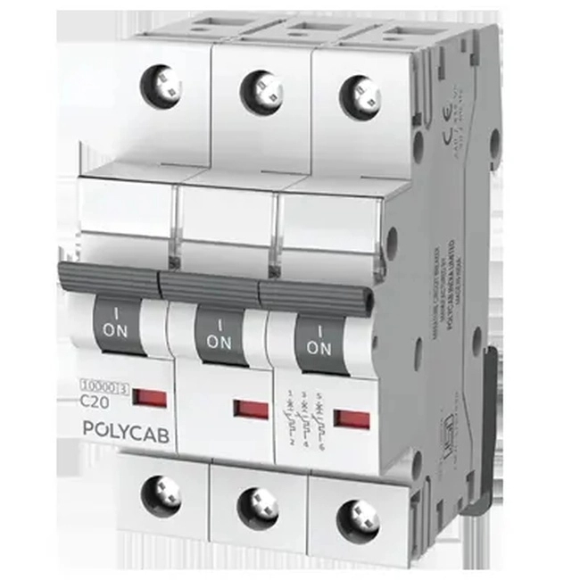 Polycab 10kA MCB|TP Pole|4 Ampere by Polycab : Colours available: White