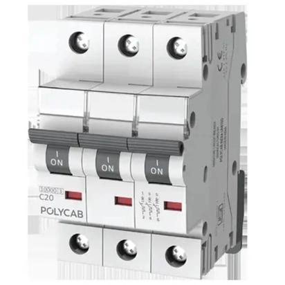 Polycab 10kA MCB|TP Pole|4 Ampere by Polycab : Colours available: White
